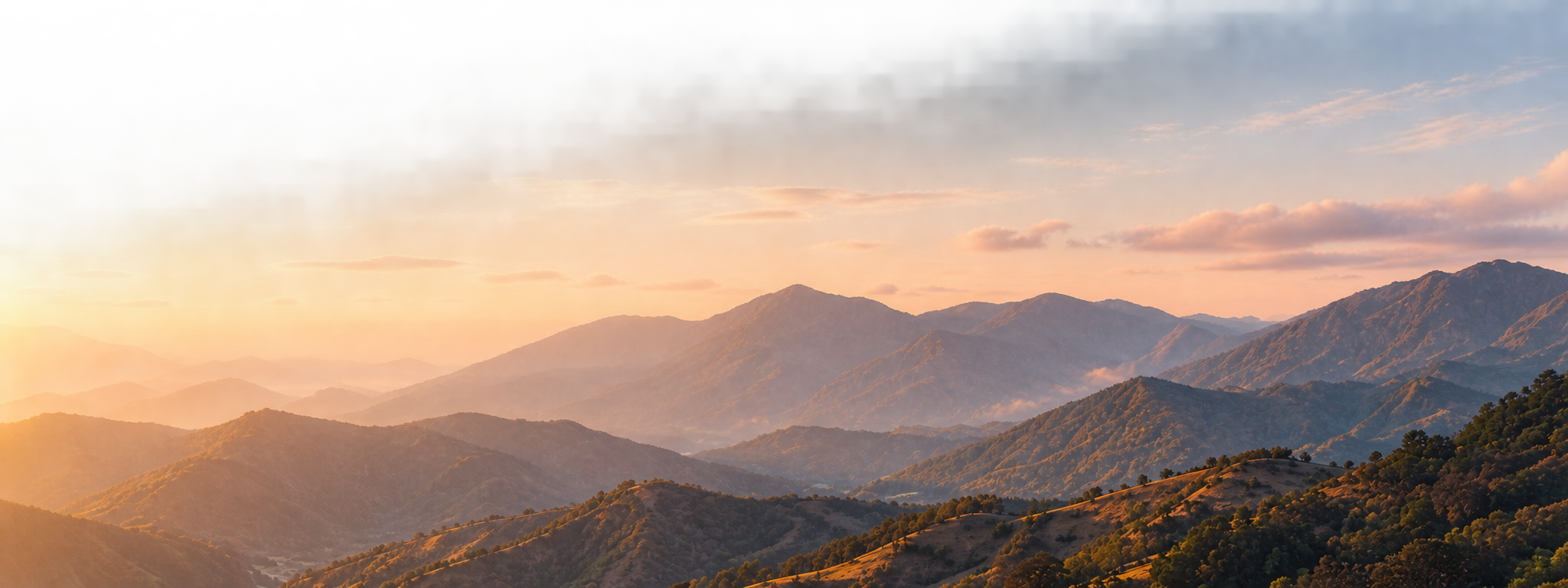 Mountain ranges at sunrise